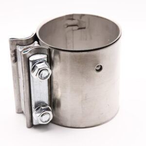 Doppelrohrschelle für Rundrohr Werkstoff 1.4301 / 304, Aluminiumkeil , Stahl Schrauben verzinkt Gesamtlänge 85mm