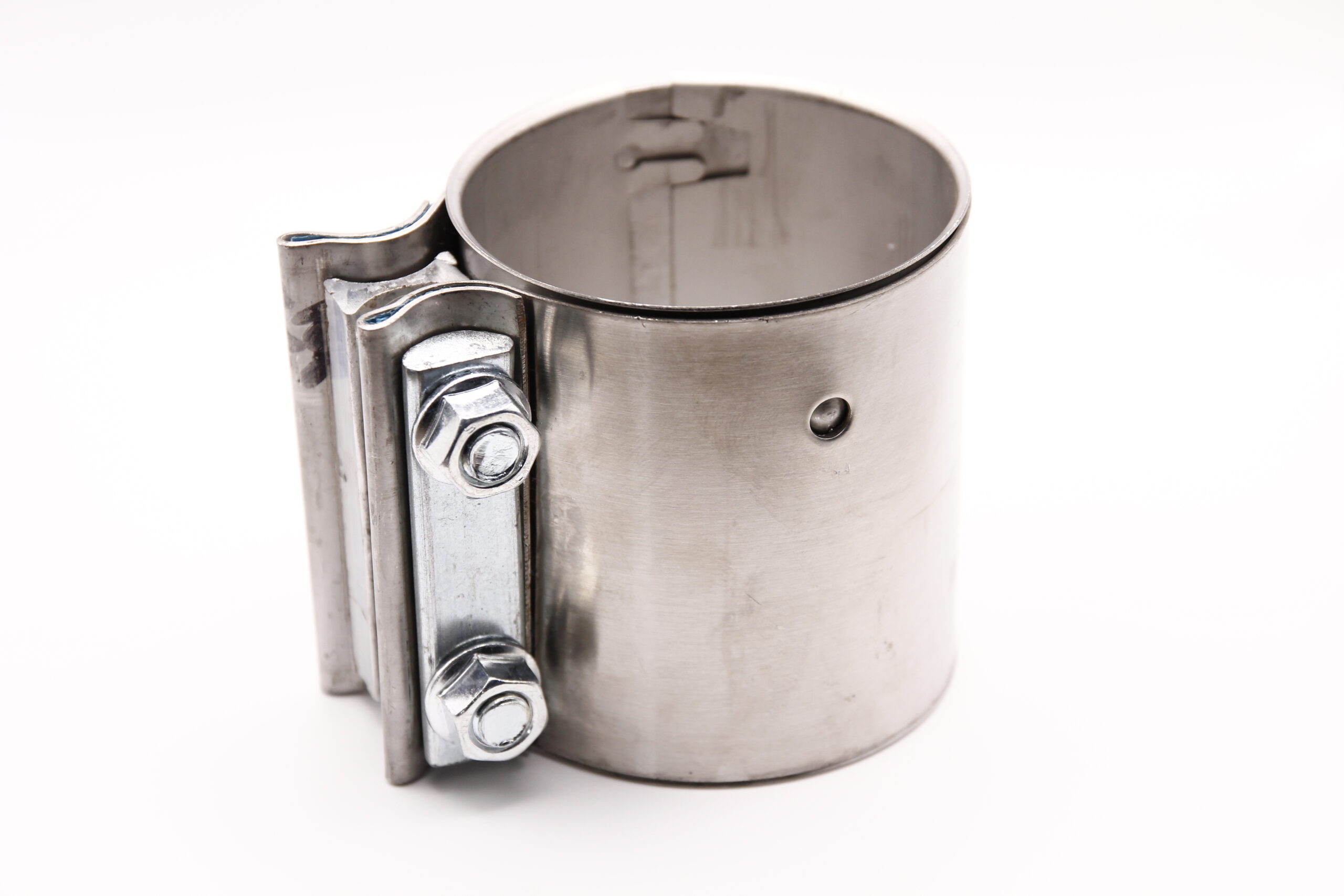 Doppelrohrschelle für Rundrohr Werkstoff 1.4301 / 304, Aluminiumkeil , Stahl Schrauben verzinkt Gesamtlänge 85mm