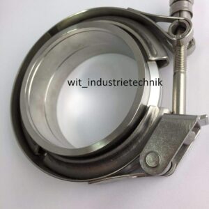 V-Band Schelle + 2x Anschweißringe V Band mit Schnellverschluß