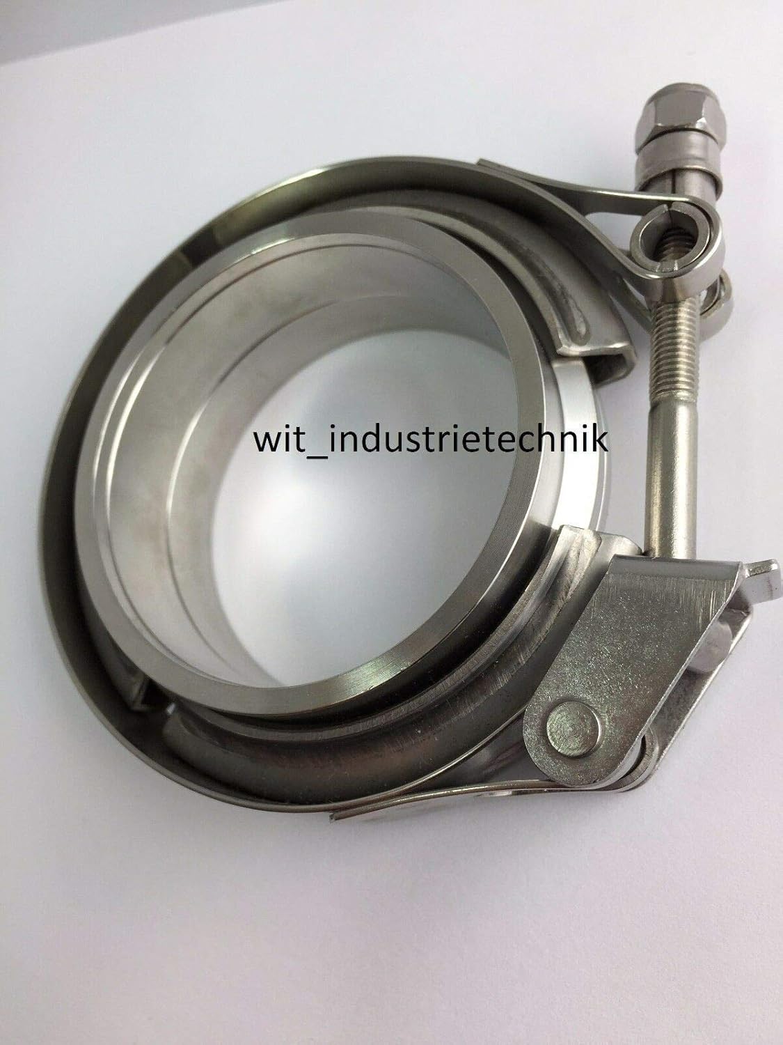 V-Band Schelle + 2x Anschweißringe V Band mit Schnellverschluß